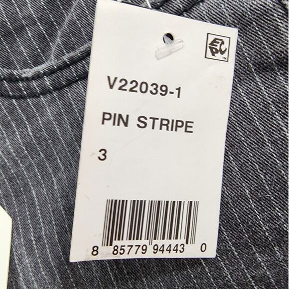 NEW Vanilla Star Jeans Womens 3 Juniors Gray Pin Striped Mid Rise Skinny Ankle - Picture 8 of 16
